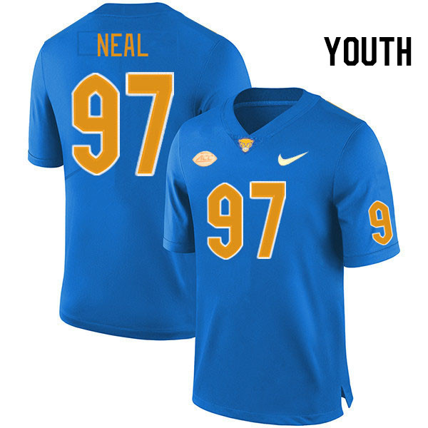 Youth #97 Isaiah Neal Pitt Panthers College Football Jerseys Stitched Sale-Royal